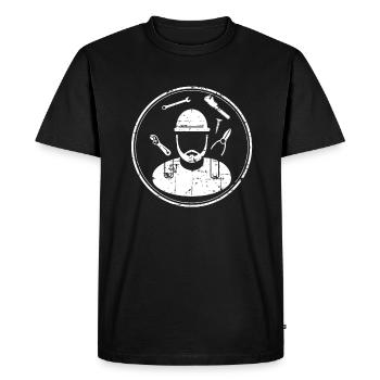 Mechanic Tool Construction Worker Basterl Gift - Men's Premium Organic T-Shirt - black - Front - Nico (187cm)