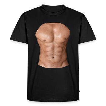 Upper body abdominal muscle six pack naked gift - Men's Premium Organic T-Shirt - black - Front - Nico (187cm)