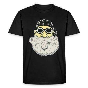 Cadeau de crâne de moto de barbe hipster rocker - T-shirt Premium bio Homme - noir - Devant - Nico (187cm)