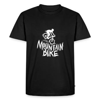 Mountain Bike MTB Downhill Biker Wheel Gift - Men's Premium Organic T-Shirt - black - Front - Nico (187cm)