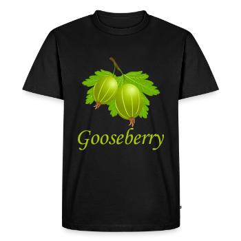 Gooseberry vegan organic healthy gift idea - Men's Premium Organic T-Shirt - black - Front - Nico (187cm)