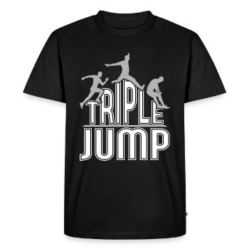 Idée cadeau triple saut sportif - T-shirt Premium bio Homme - noir - Devant - Nico (187cm)