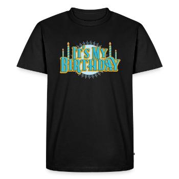 Anniversaire mon cadeau de fête bougies d'anniversaire rétro - T-shirt Premium bio Homme - noir - Devant - Nico (187cm)