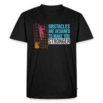 Course d'obstacles cool disant cadeau rétro de force - T-shirt Premium bio Homme - noir - Devant - Nico (187cm)