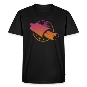 Idée cadeau rétro tuning voiture échappement - T-shirt Premium bio Homme - noir - Devant - Nico (187cm)