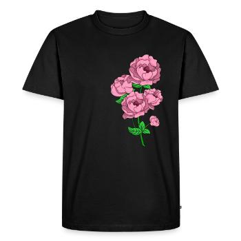 Peonies Flower Rose Spring Gift Idea - Men's Premium Organic T-Shirt - black - Front - Nico (187cm)