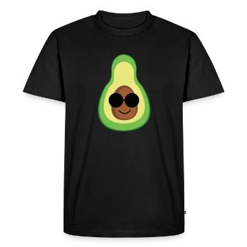 Avocado Fruit Fruit Cartoon Kawaii Gift Idea - Men's Premium Organic T-Shirt - black - Front - Nico (187cm)