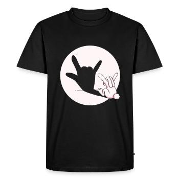 lapin métal rock n roll diable cadeau de Pâques - T-shirt Premium bio Homme - noir - Devant - Nico (187cm)