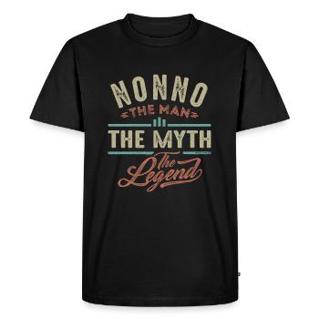 Nonno la légende - T-shirt Premium bio Homme - noir - Devant - Nico (187cm)