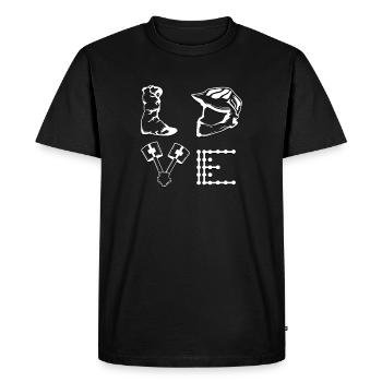 Casque de moto Motocross Love Idée cadeau - T-shirt Premium bio Homme - noir - Devant - Nico (187cm)