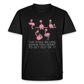 Flamingo lustiger Spruch Yoga Pilates Geschenk - Männer Premium Bio T-Shirt - Schwarz - Vorne - Nico (187cm)