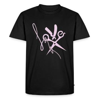 Hairdresser hair LOVE scissors gift - Men's Premium Organic T-Shirt - black - Front - Nico (187cm)