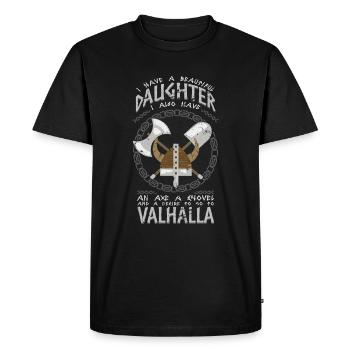 Cadeau de Walhalla de papa de papa de Viking - T-shirt Premium bio Homme - noir - Devant - Nico (187cm)