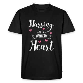 Infirmière Nurse doux rengaine - T-shirt Premium bio Homme - noir - Devant - Nico (187cm)