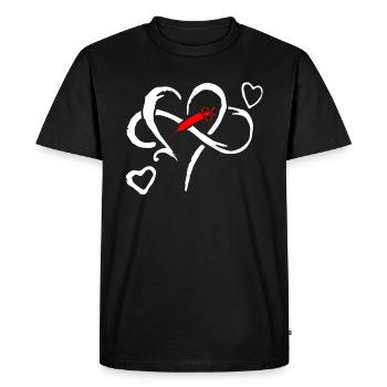 Heart Love Syringe Doctor Carer Gift - Men's Premium Organic T-Shirt - black - Front - Nico (187cm)