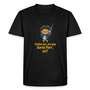 Cadeau d'un duel hôte chat Hamilton Chat Aaron Purr - T-shirt Premium bio Homme - noir - Devant - Nico (187cm)