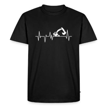 Bagger Baggern Herzschlag Baggerfahrer - Männer Premium Bio T-Shirt - Schwarz - Vorne - Nico (187cm)