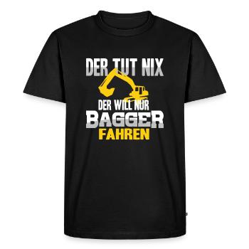 Excavator driver Excavator saying - Men's Premium Organic T-Shirt - black - Front - Nico (187cm)