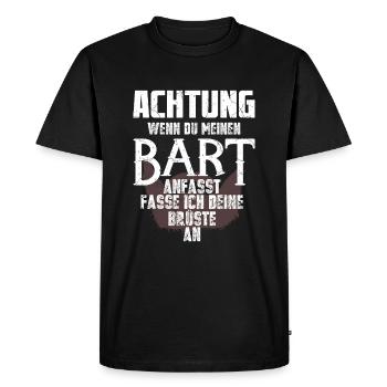 Bart Spruch Bartträger Schnurrbart - Männer Premium Bio T-Shirt - Schwarz - Vorne - Nico (187cm)
