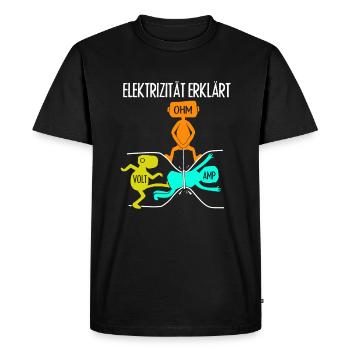 Artisan électricien disant - T-shirt Premium bio Homme - noir - Devant - Nico (187cm)