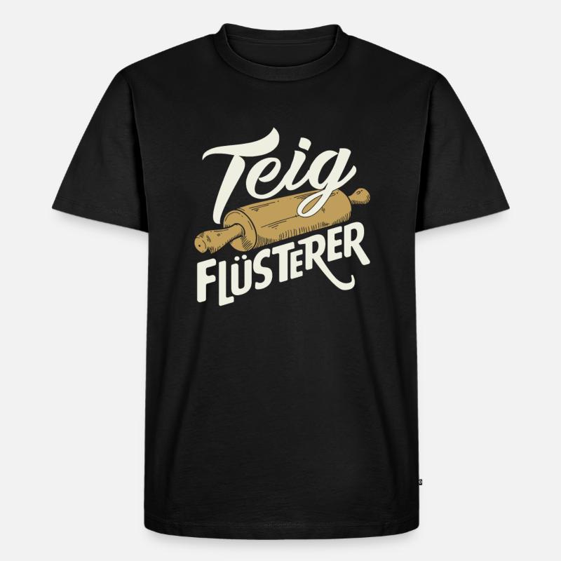 Backen Bäcker Spruch - Männer Premium Bio T-Shirt - Schwarz
