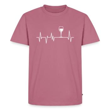 Wein - Männer Premium Bio T-Shirt - Mauve - Vorne - Nico (187cm)