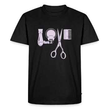 Coiffeur coiffeur coiffeur - T-shirt Premium bio Homme - noir - Devant - Nico (187cm)