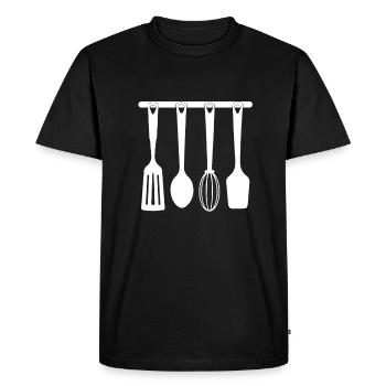 cuisine - T-shirt Premium bio Homme - noir - Devant - Nico (187cm)