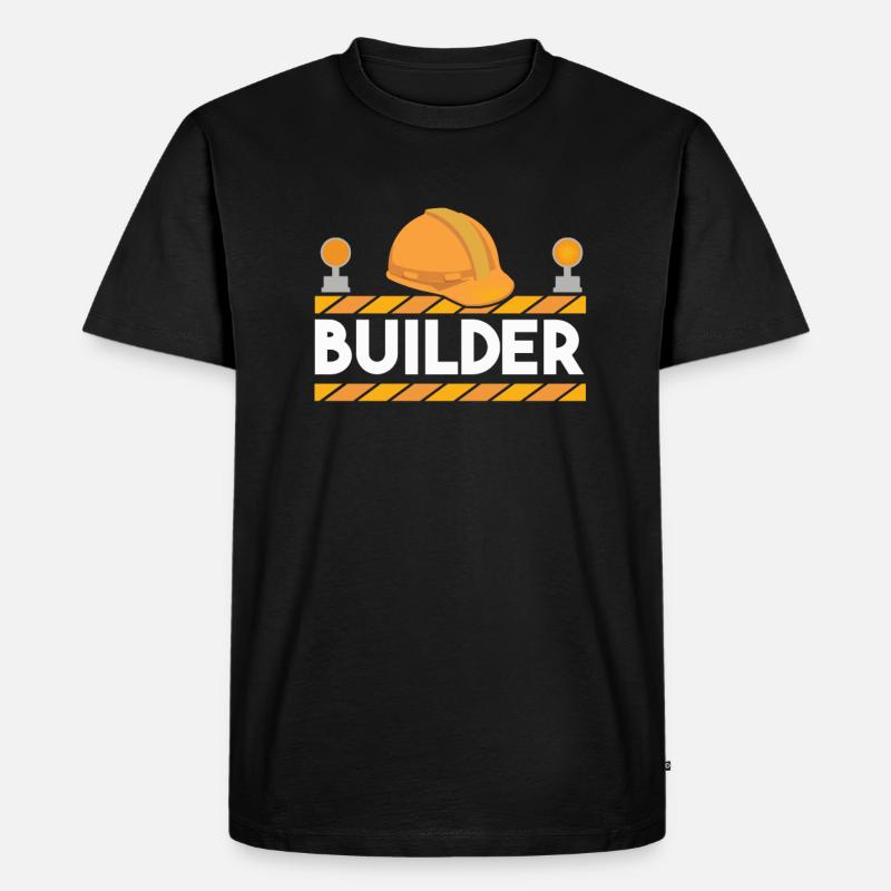 BAUArbeiter - Männer Premium Bio T-Shirt - Schwarz