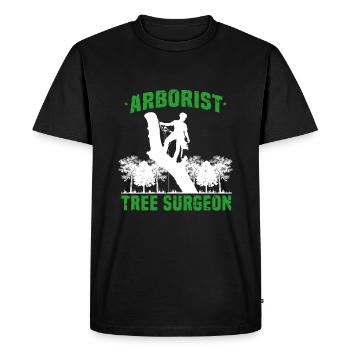 Cadeau de tronçonneuse processeur d'arboriste arboriculteur - T-shirt Premium bio Homme - noir - Devant - Nico (187cm)