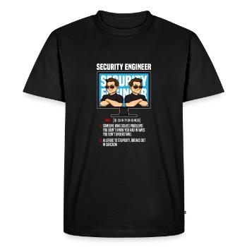 IT Security Definition computer security Trojan gift - Men's Premium Organic T-Shirt - black - Front - Nico (187cm)