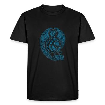 Jormungandr Viking Dragon boat ragnarok runes gift - Men's Premium Organic T-Shirt - black - Front - Nico (187cm)