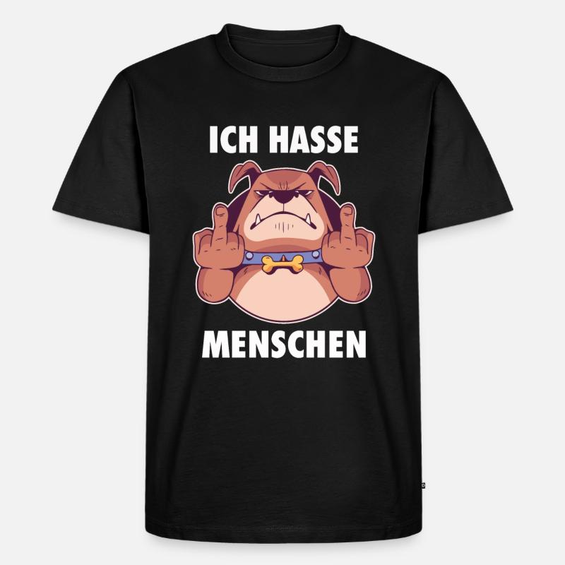 Ich hasse Menschen - Männer Premium Bio T-Shirt - Schwarz