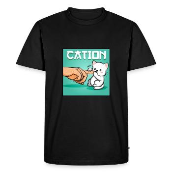 Chat Cation chatons Cartoon chat cadeau de protection - T-shirt Premium bio Homme - noir - Devant - Nico (187cm)