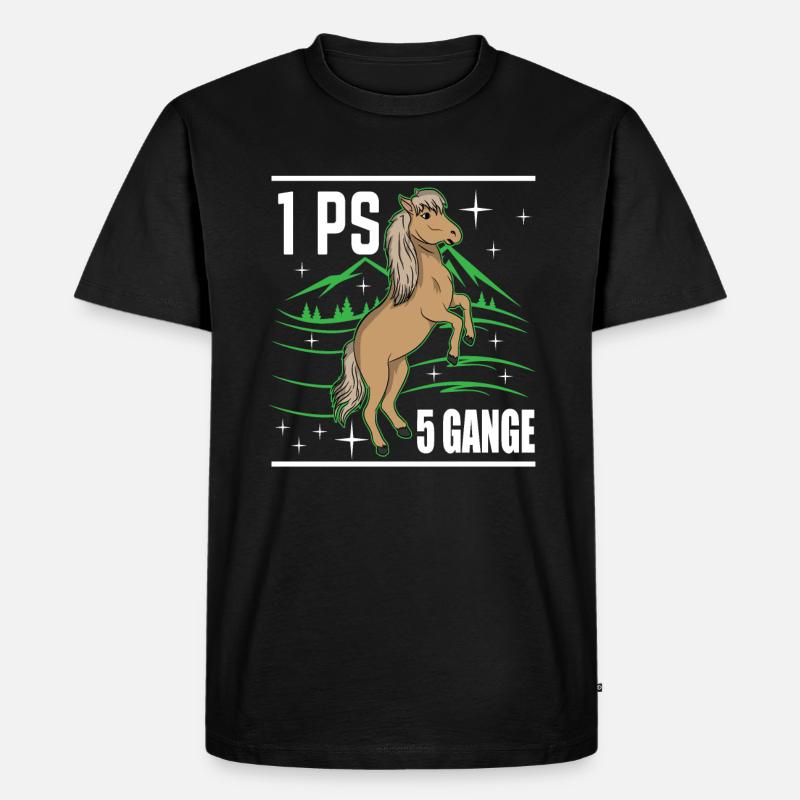 Islandpferd - Männer Premium Bio T-Shirt - Schwarz