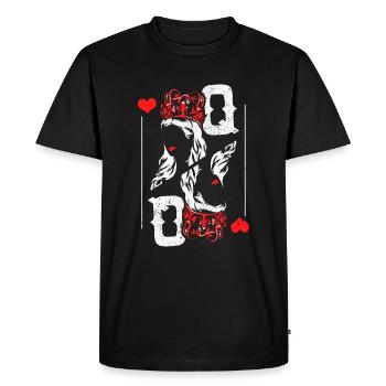 Heart lady playing card - Men's Premium Organic T-Shirt - black - Front - Nico (187cm)