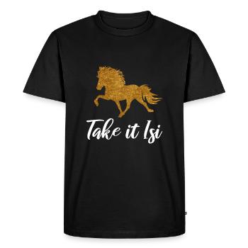 cheval Islande - T-shirt Premium bio Homme - noir - Devant - Nico (187cm)