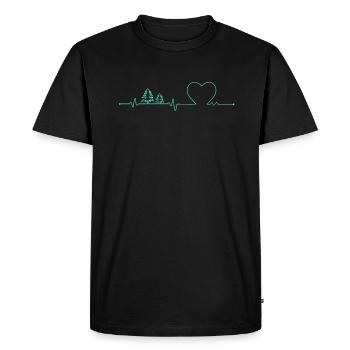 Forêt Noire Battement de coeur Forêt Noire - T-shirt Premium bio Homme - noir - Devant - Nico (187cm)