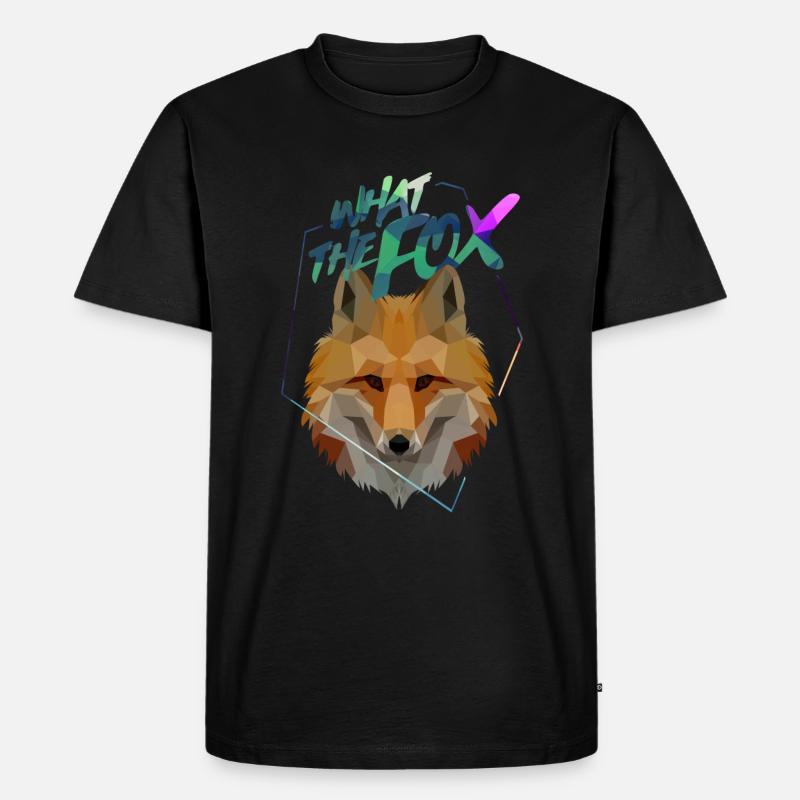 Fuchs What the Fox Geometrisch - Männer Premium Bio T-Shirt - Schwarz
