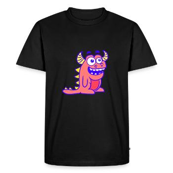 kids shirt black with funny monster motif - Men's Premium Organic T-Shirt - black - Front - Nico (187cm)