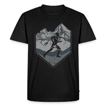 Running Jogging Running - T-shirt Premium bio Homme - noir - Devant - Nico (187cm)