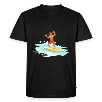 Surfing surfing - Men's Premium Organic T-Shirt - black - Front - Nico (187cm)