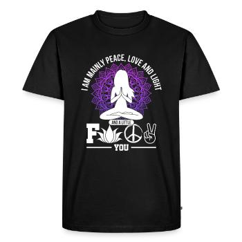 Yoga hippie - T-shirt Premium bio Homme - noir - Devant - Nico (187cm)