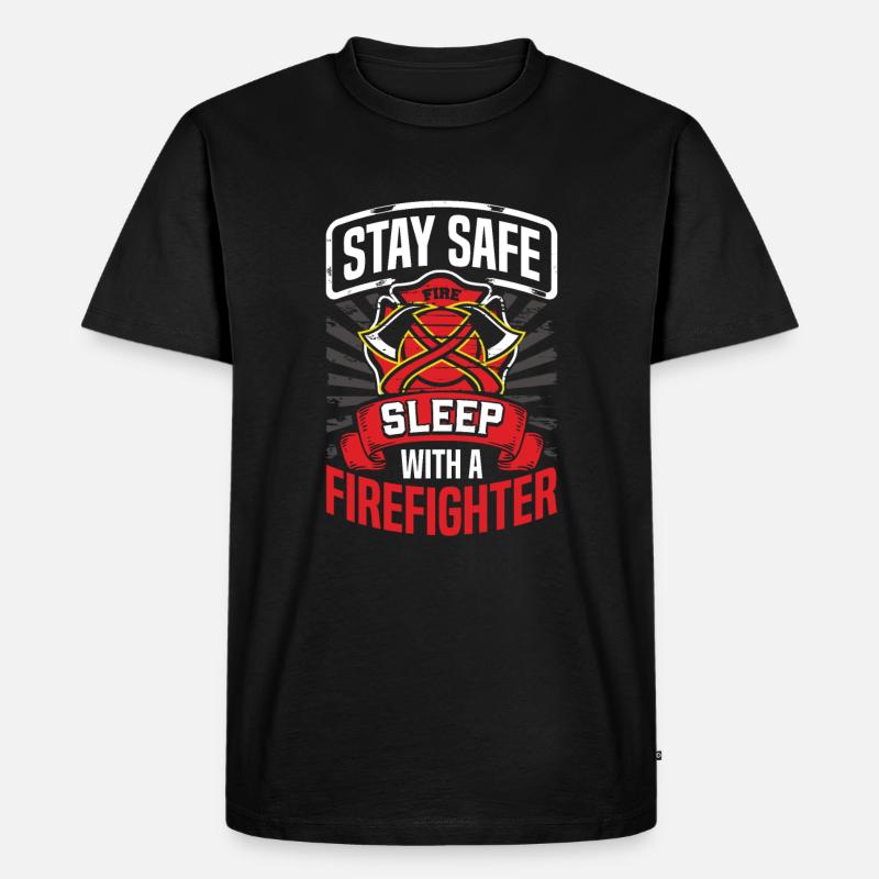 Firefighter - Männer Premium Bio T-Shirt - Schwarz