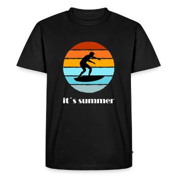 Surf, surf, planche de surf, planche à voile - T-shirt Premium bio Homme - noir - Devant - Nico (187cm)