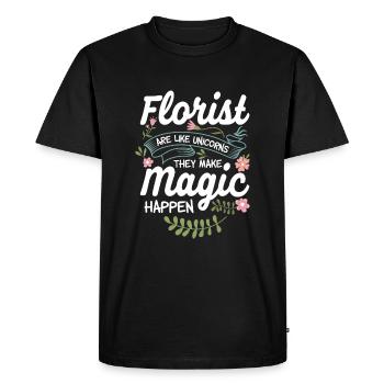 Fleuriste Tournesol - T-shirt Premium bio Homme - noir - Devant - Nico (187cm)