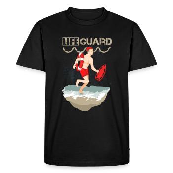 Nageur sauveteur - T-shirt Premium bio Homme - noir - Devant - Nico (187cm)