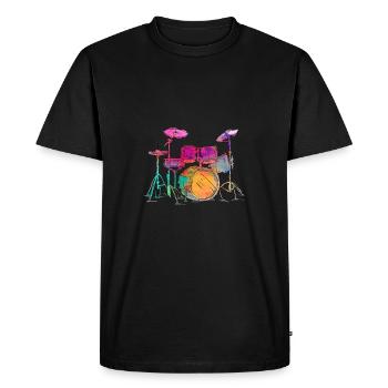 Le batteur - T-shirt Premium bio Homme - noir - Devant - Nico (187cm)