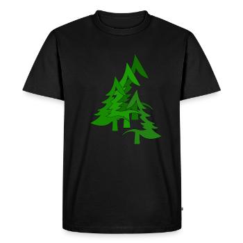 Fir forest, forest, fir trees - Men's Premium Organic T-Shirt - black - Front - Nico (187cm)