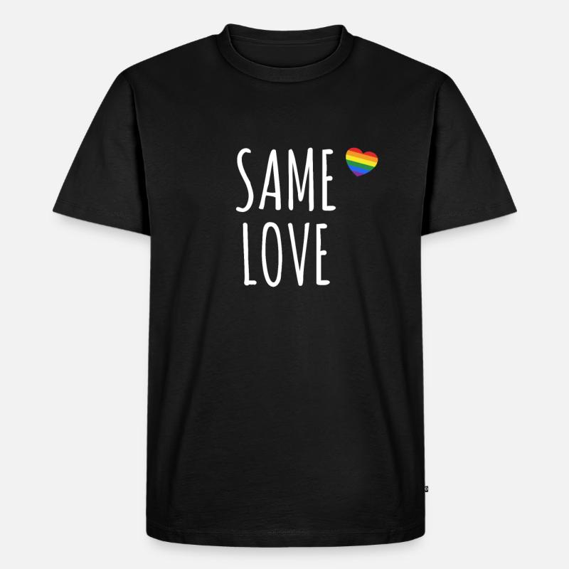 Same Love - Regenbogen LGBT CSD - Männer Premium Bio T-Shirt - Schwarz
